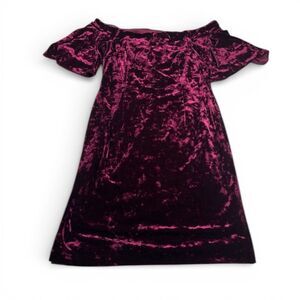 Eliza J Off the Shoulder Velvet Formal Dress Burgundy Lush Cocktail Elegant 10
